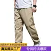 Pantalones casuales de talla grande para hombre de Amazon transfronterizos, nuevo estilo primavera/verano, extragrandes para personas altas y corpulentas, pantalones largos rectos holgados elásticos