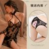 Lencería sexy con bordado de mariposas, pijama sexy estilo cheongsam retro, uniforme de tentación, traje de talla grande, venta al por mayor