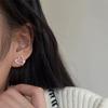 Aretes de Perlas de Amor Huecas de Plata Esterlina S925 para Mujer Diseño Simple de Nicho Lujo Ligero Aretes de Corazón Aretes de Corazón Femeninos
