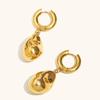 Aretes Colgantes de Cacahuates Sólidos Transfronterizos Europeos y Americanos Acero Inoxidable Moda Elegante Nicho Lujo Accesible Aretes de Alta Gama para Mujeres