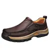 2025 Sapatos Masculinos Transfronteiriços Tamanho Grande Sapatos Casuais Masculinos Primavera Novo Solado Macio Sapatos para Meia-idade e Idosos Sapatos de Couro