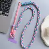 Cuerda Trenzada de Tres Hilos de Colores para Niñas, Correa Diagonal, Correa Ajustable Anti-Pérdida, Cuerda para Llavero, Cordón Grueso para Teléfono Móvil