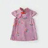 Vestido de Verano Cheongsam para Niñas 2026 Nuevo Estilo Vestido Retro Chino Nuevo para Niños Vestido Formal para Bebé de un Año Vestido Hanfu