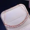 Collar de Morganita Natural, cristales limpios, color único, bañado en plata S925, piedra principal 4*4mm