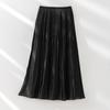 Espírito de Fada Sonhador Abunda! Saia de Tule Plissado com Fitas para Mulheres Verão Camadas Média Plissada Elegante