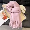 Colección de Bufandas de Mohair de Color Sólido de Otoño e Invierno, Bufandas Atmosféricas Estilo Coreano, Bufandas Chal Ampliadas y Engrosadas al por Mayor