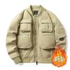 Chaqueta de Béisbol Retro Americana para Hombre Chaqueta de Piloto Chaqueta de Trabajo Funcional con Múltiples Bolsillos Chaqueta Impermeable a Prueba de Viento