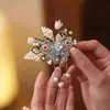 Pasador de Mariposa Esmaltado Azul para Niñas, Nuevo Estilo Chino, Exquisito Pasador Lateral de Alta Gama, Pasador Lateral, Para Recogido a Medio Lado en la Parte Trasera de la Cabeza, Accesorio para el Cabello Qipao