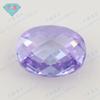 Gema Huagang de color huevo con cara de tortuga doble, circonita blanca, piedra desnuda, cara de celosía ovalada, cara de circonita blanca, doble cara