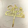 Nuevo Estilo Ins Navidad Feliz Navidad Tarjeta de Pastel Acrílica Decoración de Pastel para Fiesta Navideña