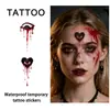 Tatuaje Temporal de Halloween Horror Duradero Impermeable Color Sangre Ojo Hombres Mujeres Brazo Pierna Fiesta Performance Maquillaje