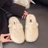 Primer Encuentro Ji Bai Se Birkenstock Pantuflas Peludas Ropa Exterior de Otoño para Mujer 2026 Nuevo Cálido con Forro de Terciopelo Slip-on Bolso