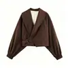 Fabricante de ropa para mujer transfronterizo al por mayor 2026 moda europea y americana versátil casual simple chaqueta de traje con cuello de botón