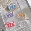 Estojo para Lentes de Contato Sem Necessidade de Rosquear Tampa à Prova de Vazamento Portátil Integrado Lentes de Contato Teto Solar Transparente Armazenamento de Cuidados Caixa Dupla