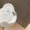 Estilo Ins Coreano Zirconia Doble Capa Estampado Mango Estrella Clip para Hélice de Oreja Ligero Lujo Sensación de Gama Alta Sin Perforación Pendientes de Clip de Hueso de Oreja de Moda
