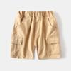 Bermuda Masculina na Altura do Joelho 2026 Verão Roupa Infantil Calça Cor Sólida Bolso Bermuda de Comprimento Médio Moda Bebê Bermuda Color Block