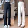 Calça de Maternidade para Primavera, Estilo Fino para Roupa Externa, Novo Modelo 2026, Não Apertada na Barriga, Sem Suporte para a Barriga, para Tamanhos Pequenos, Calça Reta de Perna Larga com Cordão