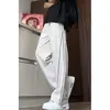 Calça esportiva de secagem rápida estilo americano Hasselblad para homens, modelagem que afina e com bom caimento, feita de seda gelada, perna reta, corte solto, calça casual de perna larga para o verão