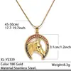 Collar de Acero Inoxidable Dorado Estilo Europeo y Americano Colgante en Forma de U Herradura Goteo de Aceite Cadena de Clavícula de Oro de 18 Quilates Joyería Transfronteriza Que No Se Desvanece