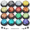Cross-Border 16-cor 2mm lantejoulas mistas conjunto ultra-fino glitter em pó maquiagem unha polonês gel nail art jóias materiais