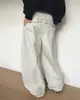 Estilo Retrô Chic Coreano com Decoração de Rebites nas Costas, Calça Casual Cool e Ousada de Perna Larga, Nova Moda Feminina