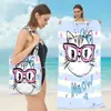 Toalha de praia para viagem ao ar livre 2 em 1 bolsa de ombro, férias na praia surfe, toalha de banho estampada de fibra ultrafina