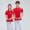 Conjunto Esportivo de Casal Verão Calça de Manga Curta T-Shirt Feminina Conjunto Roupa Esportiva Dança Quadrada Aparência de Funcionário Uniforme de Grupo