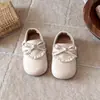 Acabamento de Flor de Renda Francesa Sapatos Pequenos de Couro 2026 Nova Coleção Primavera/Outono Versão Coreana Sapatos de Princesa com Laço Sapatos de Solado Macio