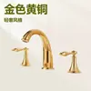 Lavabo de tres agujeros estilo europeo bajo encimera grifo de agua fría y caliente latón dorado lavabo lavabo lavabo grifo para lavabo