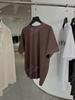 Liquidación 80% de Descuento4 Colores Estilo Discreto Old Money Mezcla de Seda Algodón Mercerizado de Doble Cara Camiseta de Cuello Redondo Manga Corta