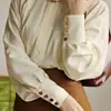 Nova camisa feminina estilo chinês de manga longa com gola alta, novo design outono e inverno para o dia a dia, top feminino estilo Hanfu