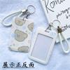 Estuche para tarjetas de acceso estilo ins, estuche para tarjetas de autobús para mujer, llavero de una pieza para tarjetas de comida, estuche protector para tarjetas de tráfico del campus
