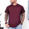 [Camiseta de Algodón Talla Europea] Nueva Camiseta Cultural de Estilo Europeo y Americano de Peso Pesado, Cuello Redondo, Color Liso, para Hombres y Mujeres, Camiseta Casual de Manga Corta, Verde Militar