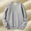 Moletom sherpa de peso pesado estilo americano para homens, com forro e espessura adicionados, adequado para outono e inverno, design unissex, peça versátil de gola redonda