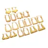 Pendientes de Acero Inoxidable Transfronterizos para Mujer, Clips para Orejas de Círculo Irregular Geométrico de Moda, Pendientes de Acero de Titanio Dorado al por Mayor