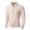 Comercio exterior transfronterizo otoño e invierno cárdigan de punto con cremallera para hombre moda casual europea y americana talla grande chaqueta suéter de cuello alto ropa para hombre