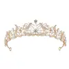Tocados de Corona Nupcial Transfronterizos, Accesorio para el Cabello de Metal, Corona Barroca, Diadema de Cristal, Tocados de Boda de Alta Gama al por Mayor