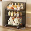 Estante de almacenamiento para baño, estante de almacenamiento multicapa para detergente para ropa junto a la lavadora, carrito pequeño de pie para baño, inodoro y balcón