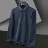 Camisa Polo Gruesa Forrada de Vellón Catiónico Otoño e Invierno para Hombre Casual de Negocios Cálida Amigable con la Piel Cuello Camisero Camiseta Base