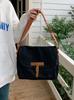 Bolso de lona de gran capacidad estilo ins, versátil, retro, sencillo, informal, para ir al trabajo, bolso de mensajero para estudiantes universitarios.