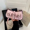 Bolso de Motocicleta de Cuero Patentado de Alta Gama de Comercio Exterior 2026 Nuevo Bolso de Hombro Único Retro Moda Europea y Americana Bolso Cruzado de Temperamento Moderno para Mujer