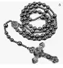 Collar Retro Religioso Personalizado No Magnético Transfronterizo Europeo y Americano Colgante de Piedra Natural con Cuentas Hecho a Mano Rosario