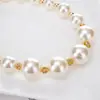 Europa y Estados Unidos joyería transfronteriza exagerada discoteca moda de tendencia cadena para la clavícula bola de diamantes de imitación collar de perlas alto sentido