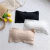 Top de tubo de una palabra sin costuras de seda helada con tirantes, antideslizante, tipo bandeau, para cubrir el pecho, con hebilla de tres filas, chaleco base corto, lencería
