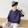 Camiseta de Manga Corta para Niños, Nuevo Estilo de Verano, Estampado Floral Grande, Moderna y Genial, Corte Holgado, Top Versátil de Manga Corta para Niños