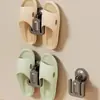 Prateleira de Chinelo com Ventosa para Banheiro, Montada na Parede Sem Furos, Gancho de Drenagem para Parede Dedicado ao Banheiro, Prateleira de Armazenamento
