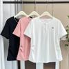 Talla grande para mujer verano nuevo 200kg hermana gorda casual fresco encaje bordado lazo manga corta camiseta 4457