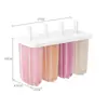 Molde para Helado Casero de 4 Piezas con Tapa para Paletas Heladas Caseras, Barras de Hielo, Helado, Cubitos de Hielo, Charola de Hielo DIY