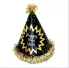 Decoración para fiesta de Año Nuevo sombrero de fiesta suministros Año Nuevo collar color negro y dorado sombrero de papel aro para la cabeza sopla Dragón juego de mantel