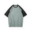 Camiseta Jianheng Americana de Cor Contrastante Manga Raglan Masculina Verão Secagem Rápida Absorção de Umidade Proteção Solar Solta Manga Curta Moda Camiseta Manga Meia para Mulheres
